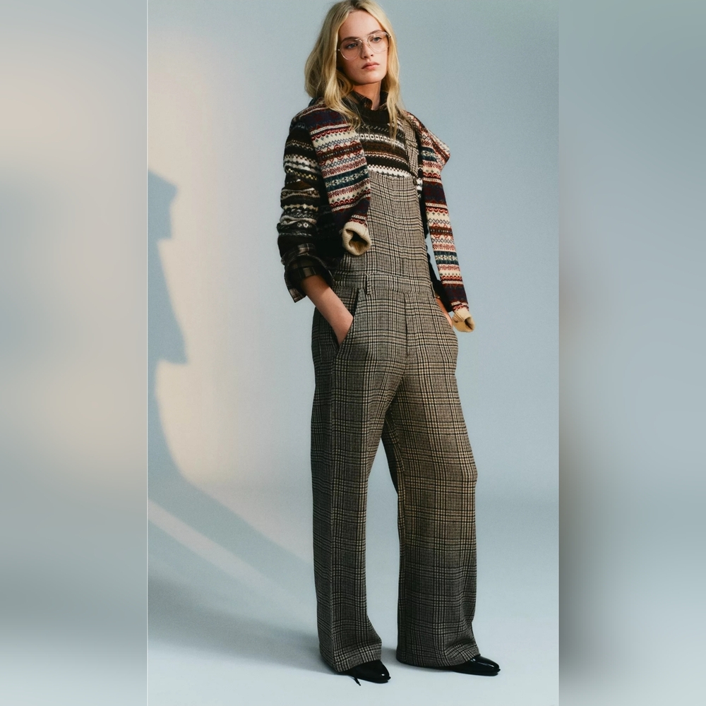 Sold! Zara PLAID WOOL BLEND LONG JUMPSUIT - SOLD OUT Online